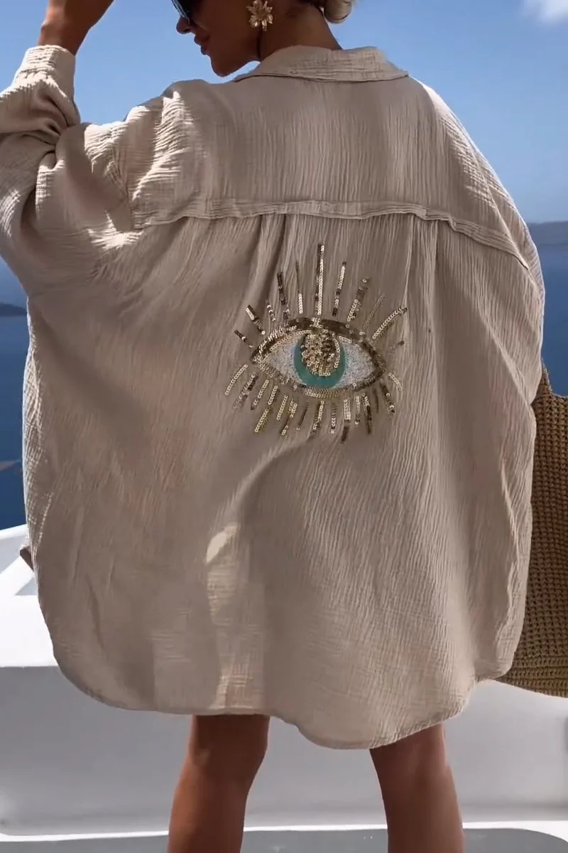 Rae | Evil Eye Sequin Shirt - Image 5