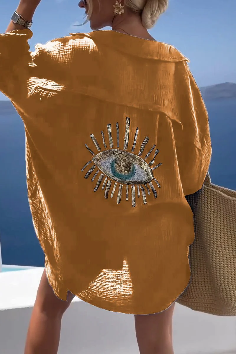 Rae | Evil Eye Sequin Shirt - Image 7