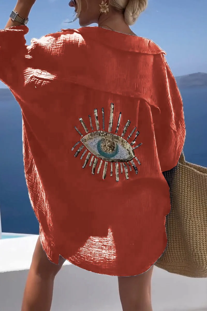 Rae | Evil Eye Sequin Shirt - Image 9