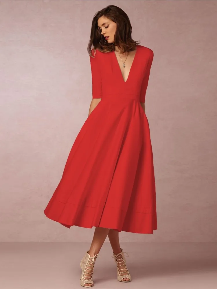 Rhiannon | Elegant Evening Midi Dress for Women - Image 2