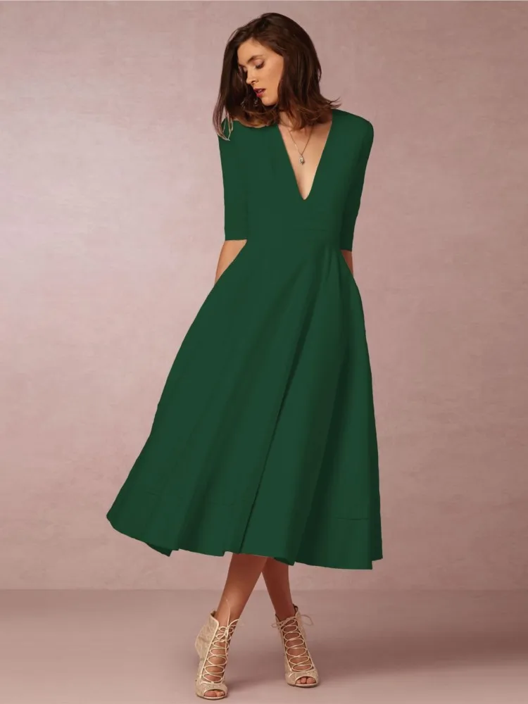 Rhiannon | Elegant Evening Midi Dress for Women - Image 4