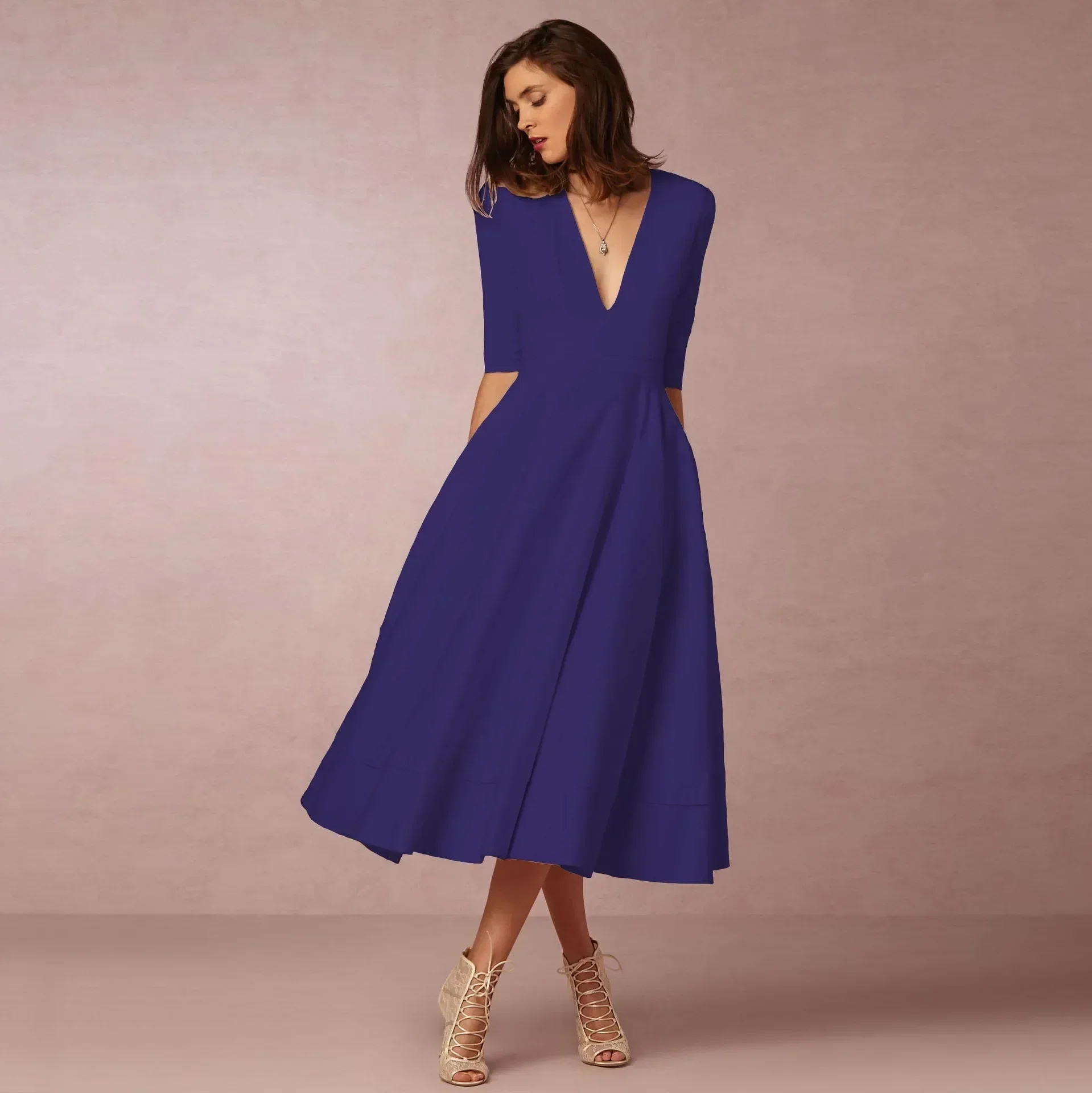 Rhiannon | Elegant Evening Midi Dress for Women - Image 5