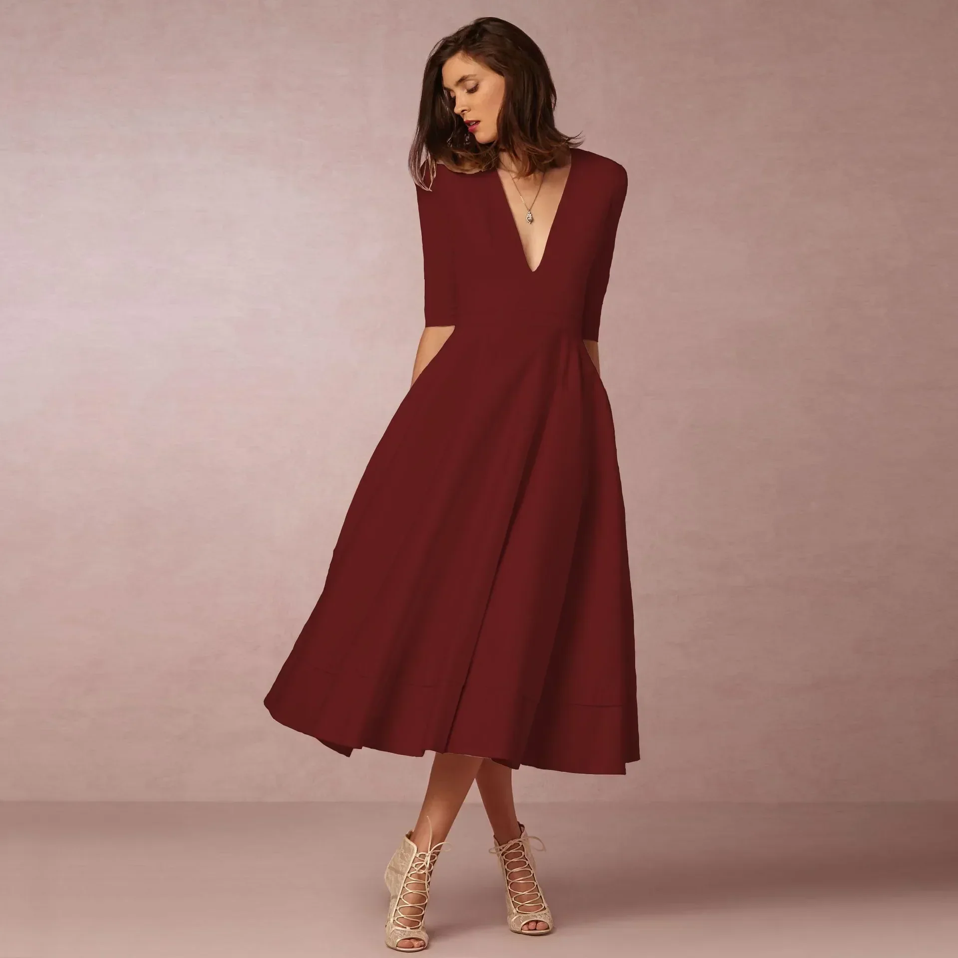 Rhiannon | Elegant Evening Midi Dress for Women - Image 7