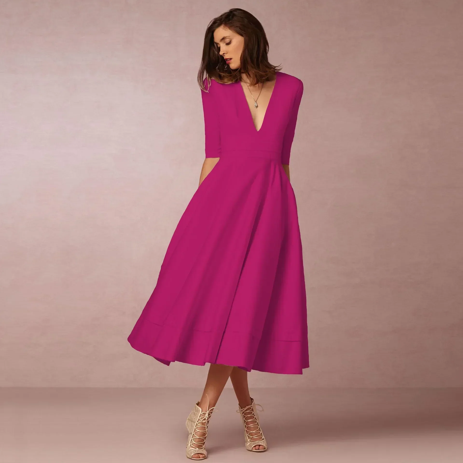Rhiannon | Elegant Evening Midi Dress for Women - Image 8