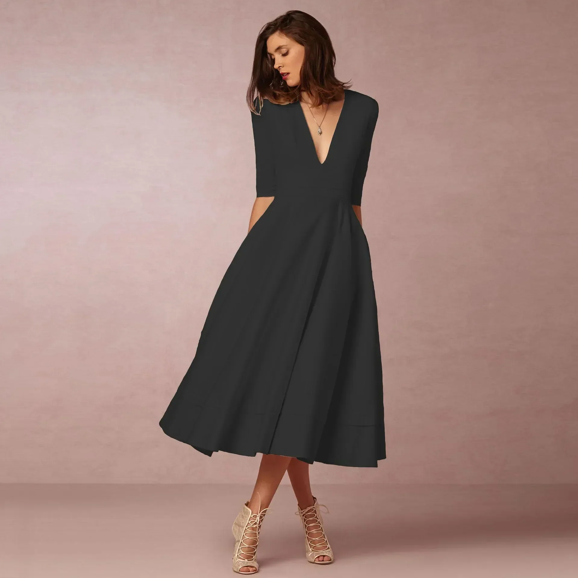 Rhiannon | Elegant Evening Midi Dress for Women - Image 9