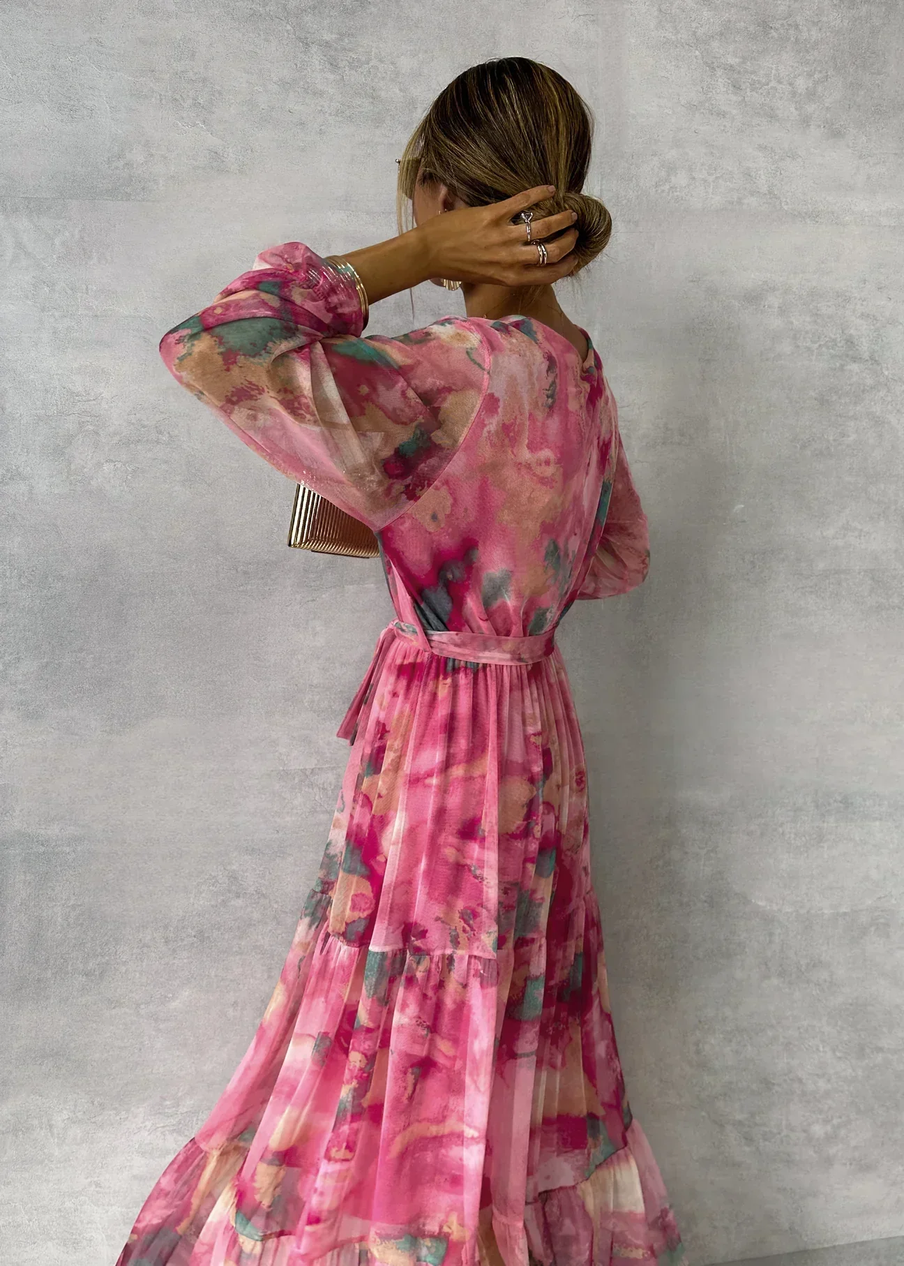 Romilly | Women's Wrap Maxi Dress with Floral Print and Long Sleeves - Image 2