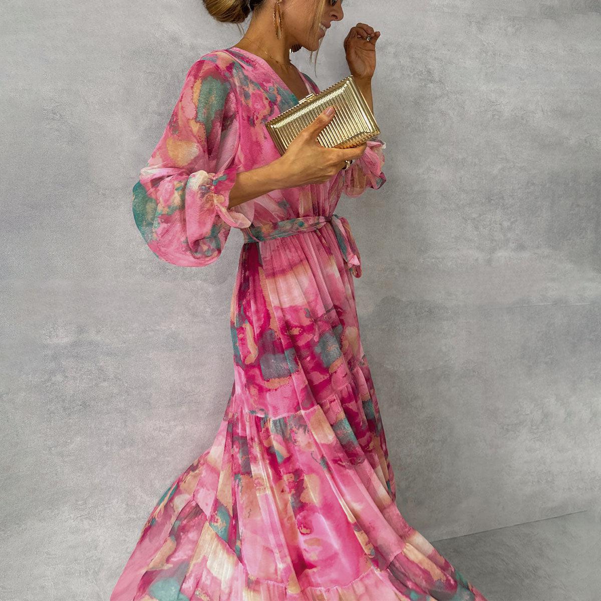 Romilly | Women's Wrap Maxi Dress with Floral Print and Long Sleeves - Image 4