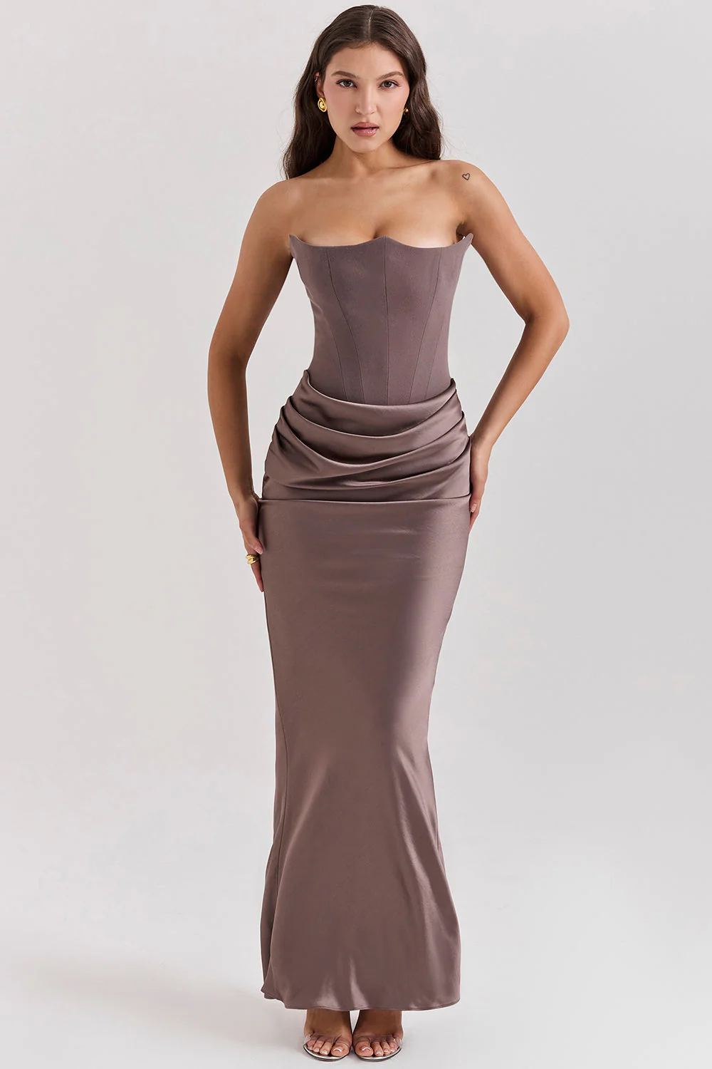 Romy | Strapless Corset Maxi Dress - Image 3