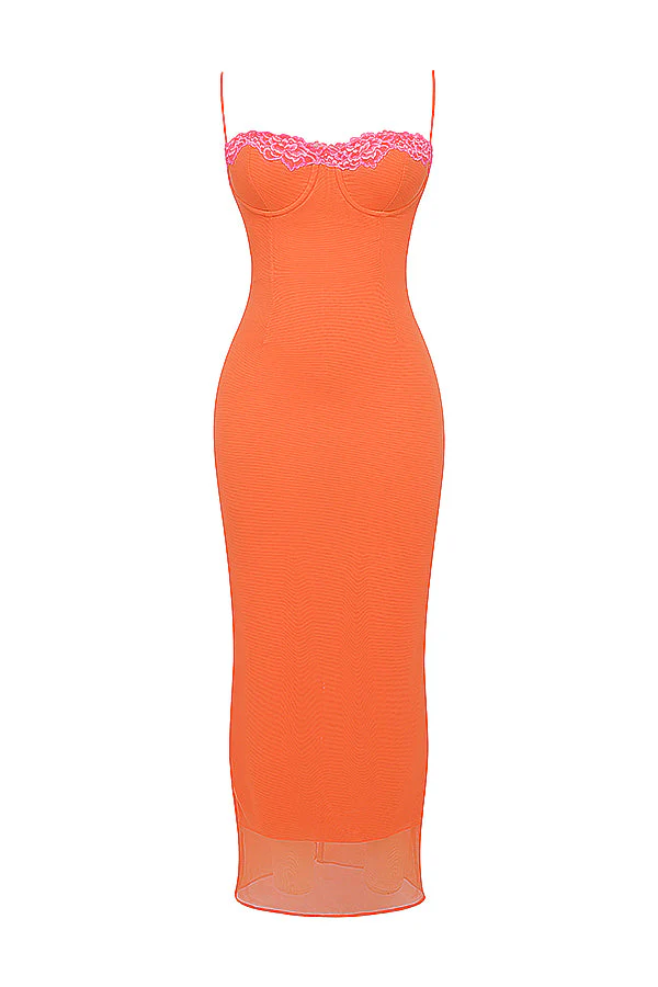 Rosaline | Flame Orange Maxi Dress - Image 9