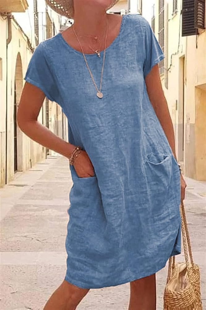 Ruby | Linen Dress with Pockets - Image 2