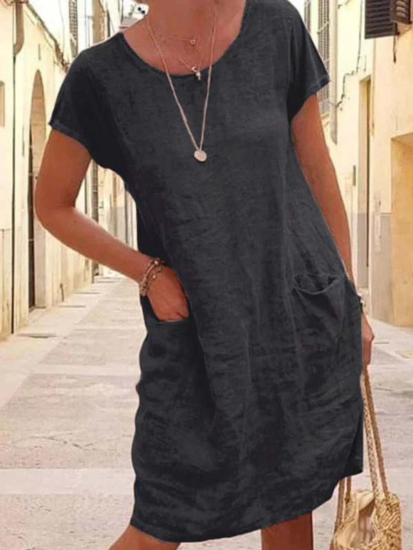 Ruby | Linen Dress with Pockets - Image 3