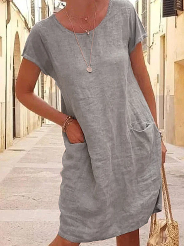 Ruby | Linen Dress with Pockets - Image 4