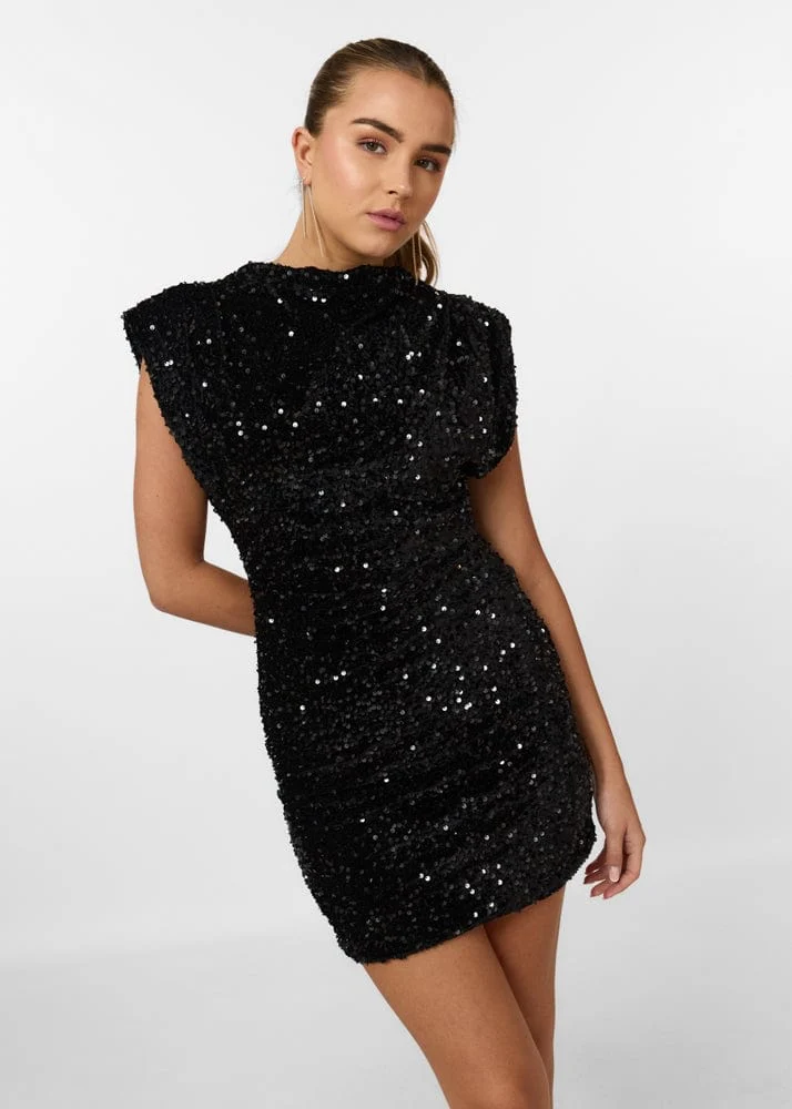 Saskia | Quilted Glitter Mini Dress - Image 2
