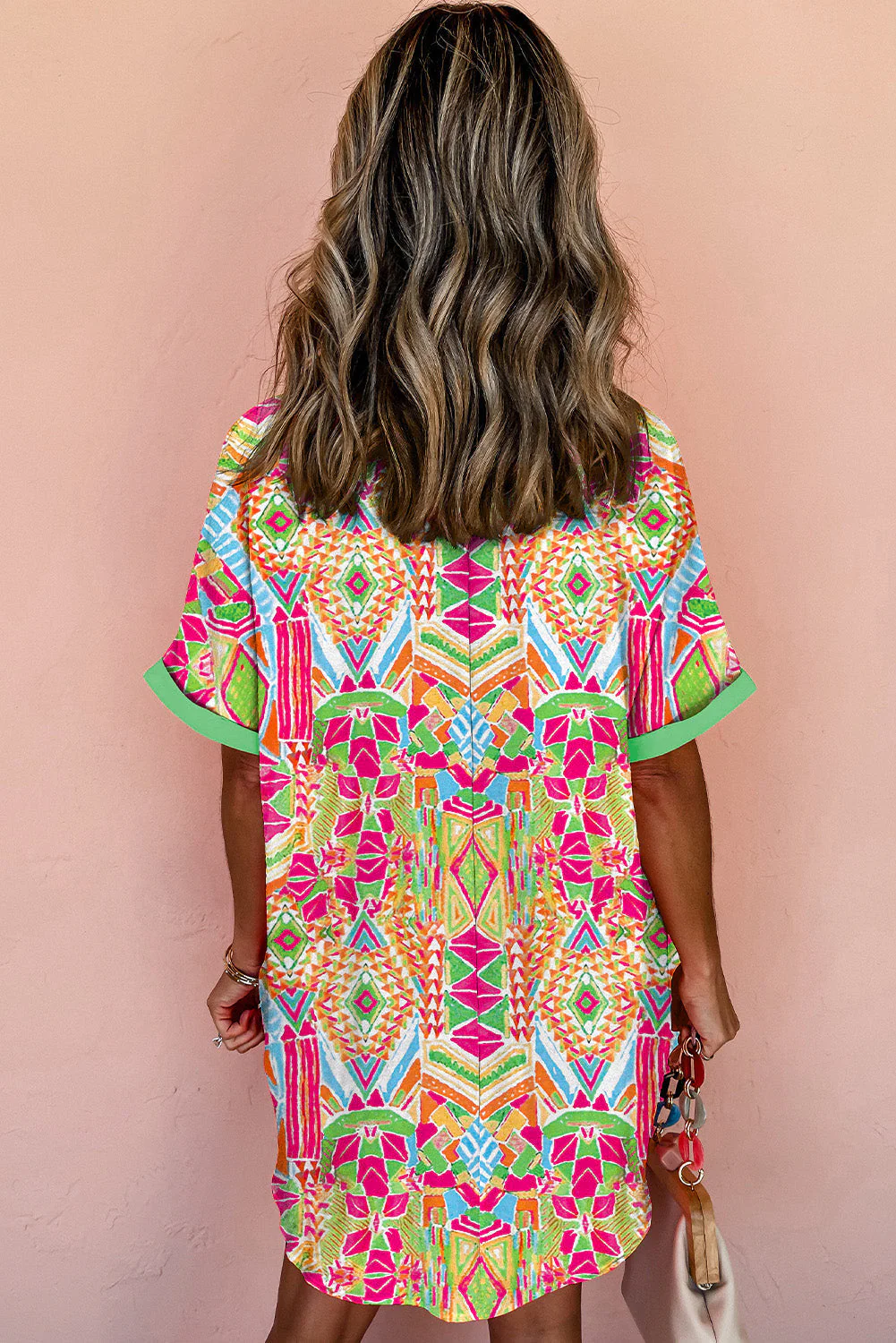 Selah | Geometric Print Shirt Dress - Image 2