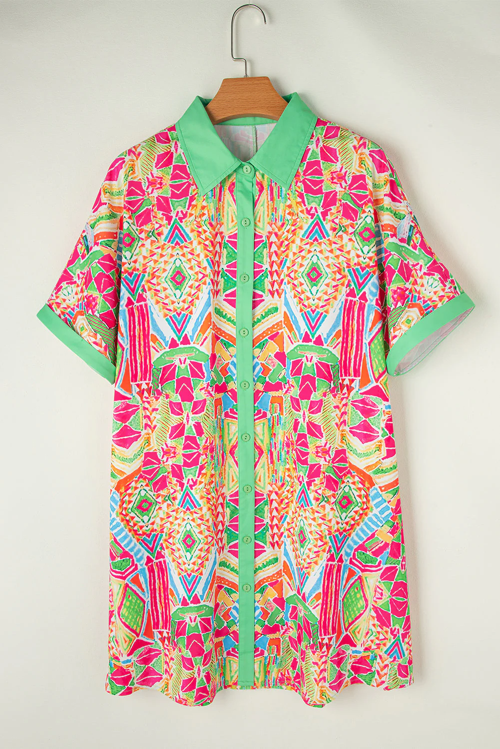 Selah | Geometric Print Shirt Dress - Image 5