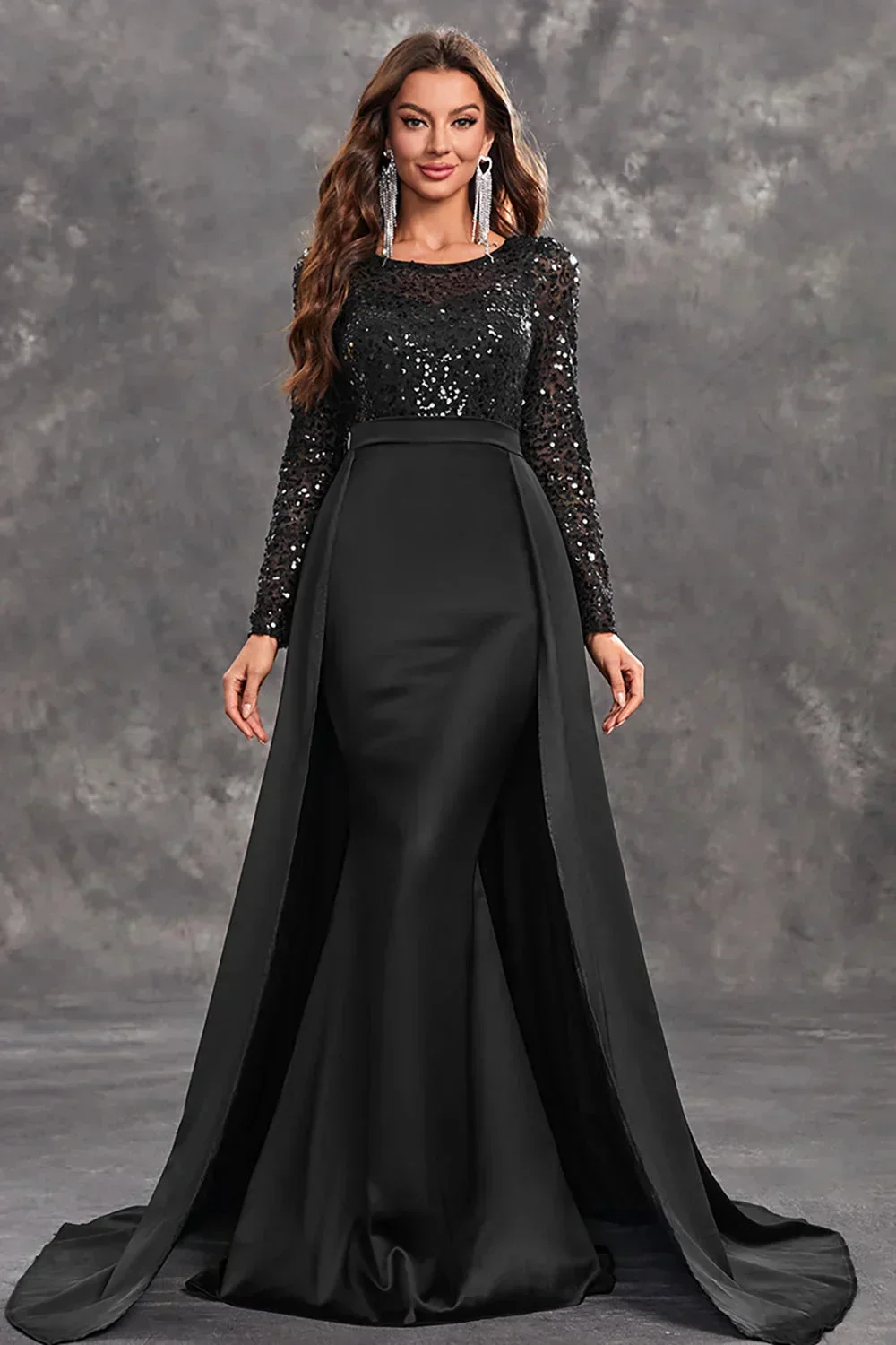 Seren | Women's Sequined Bodice Evening Dress with Flowing Skirt