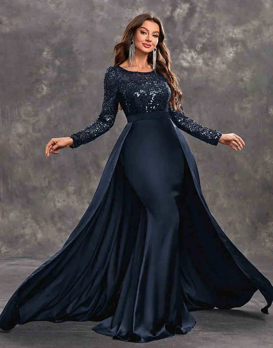 Seren | Women's Sequined Bodice Evening Dress with Flowing Skirt - Image 13