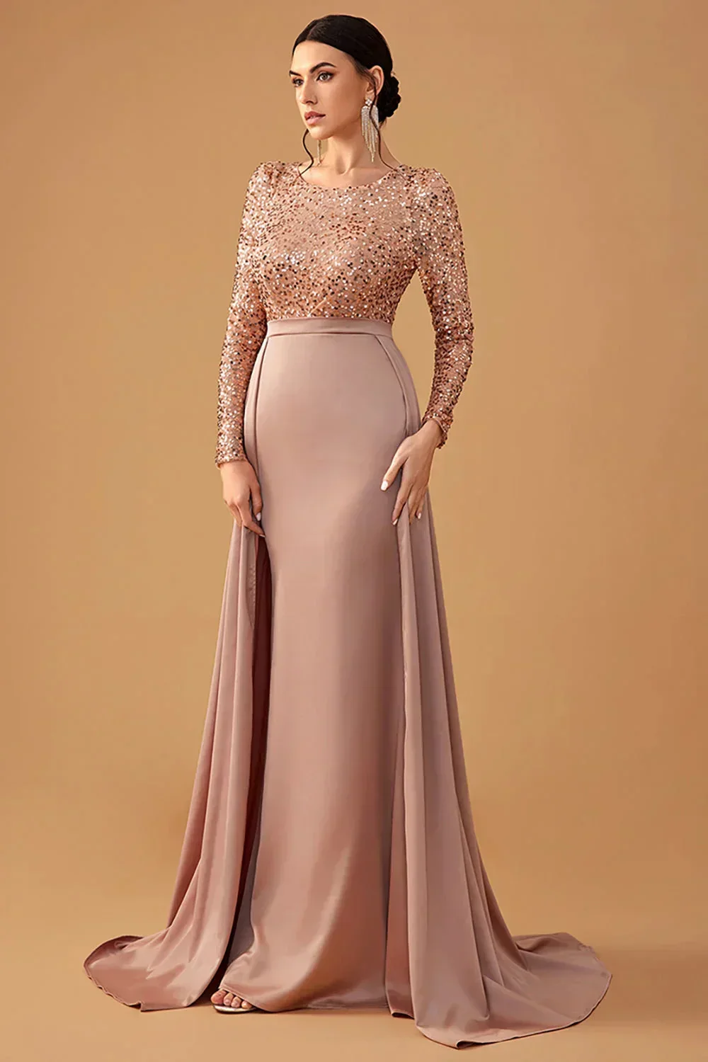 Seren | Women's Sequined Bodice Evening Dress with Flowing Skirt - Image 6