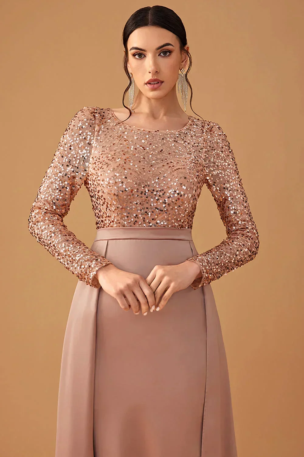Seren | Women's Sequined Bodice Evening Dress with Flowing Skirt - Image 7