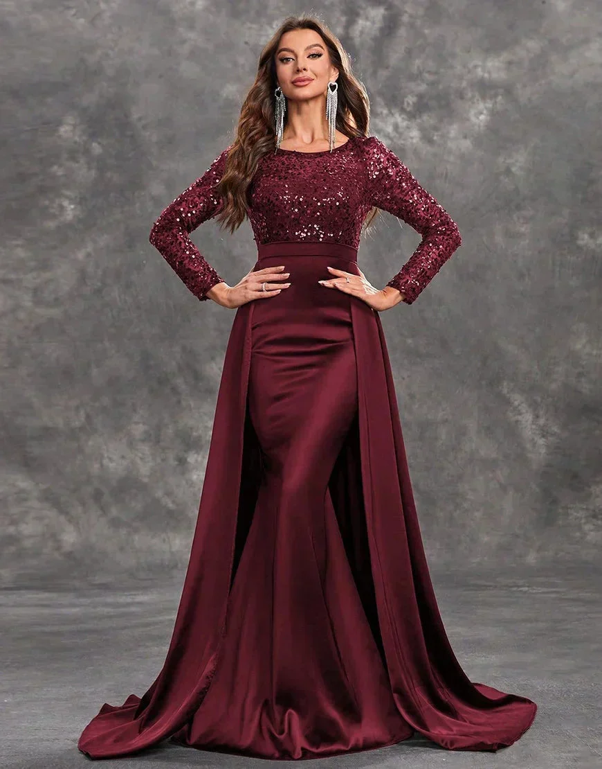 Seren | Women's Sequined Bodice Evening Dress with Flowing Skirt - Image 8