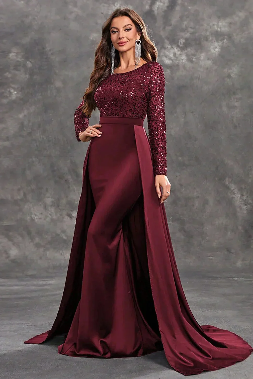 Seren | Women's Sequined Bodice Evening Dress with Flowing Skirt - Image 9