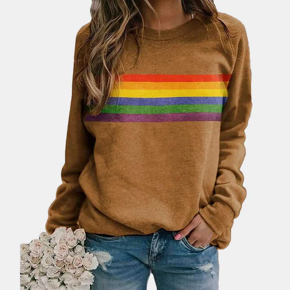 Susan | Rainbow Stripe Sweatshirt - Image 3