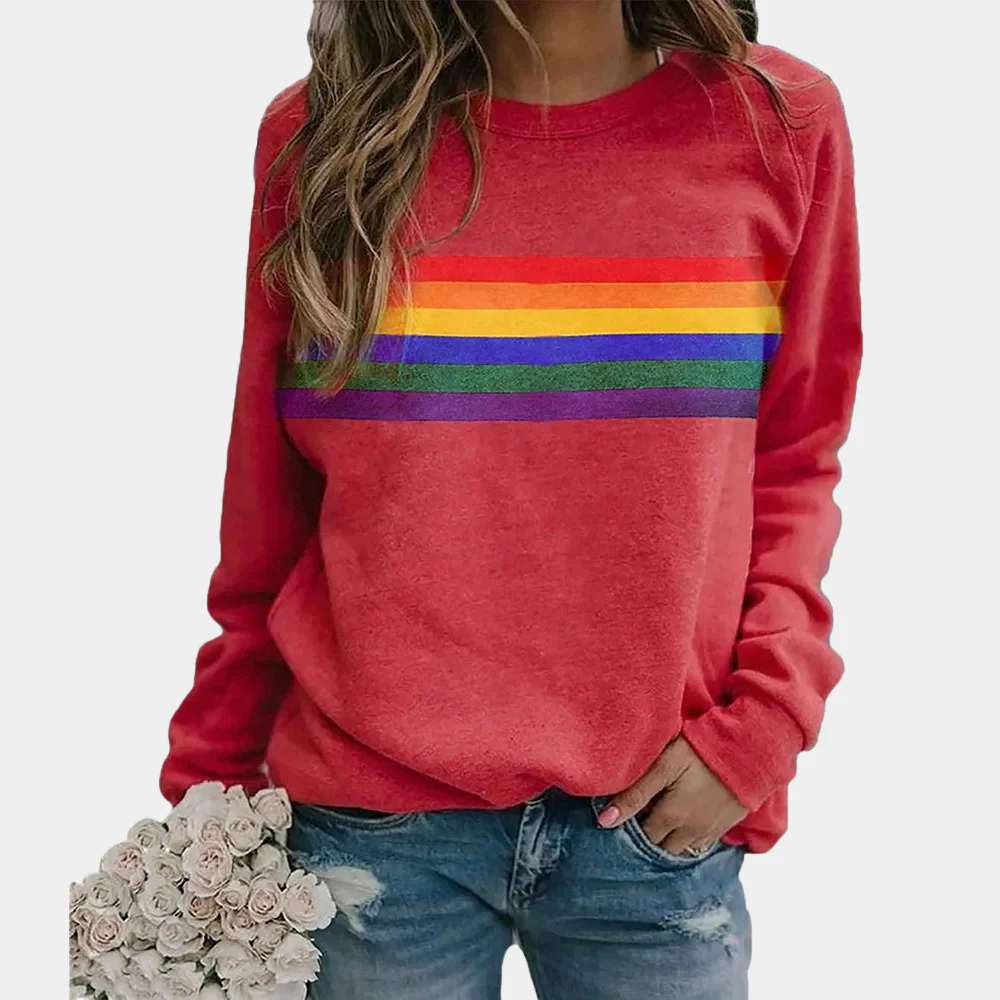 Susan | Rainbow Stripe Sweatshirt - Image 4