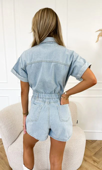Tahlia | Short Denim Jumpsuit - Image 8