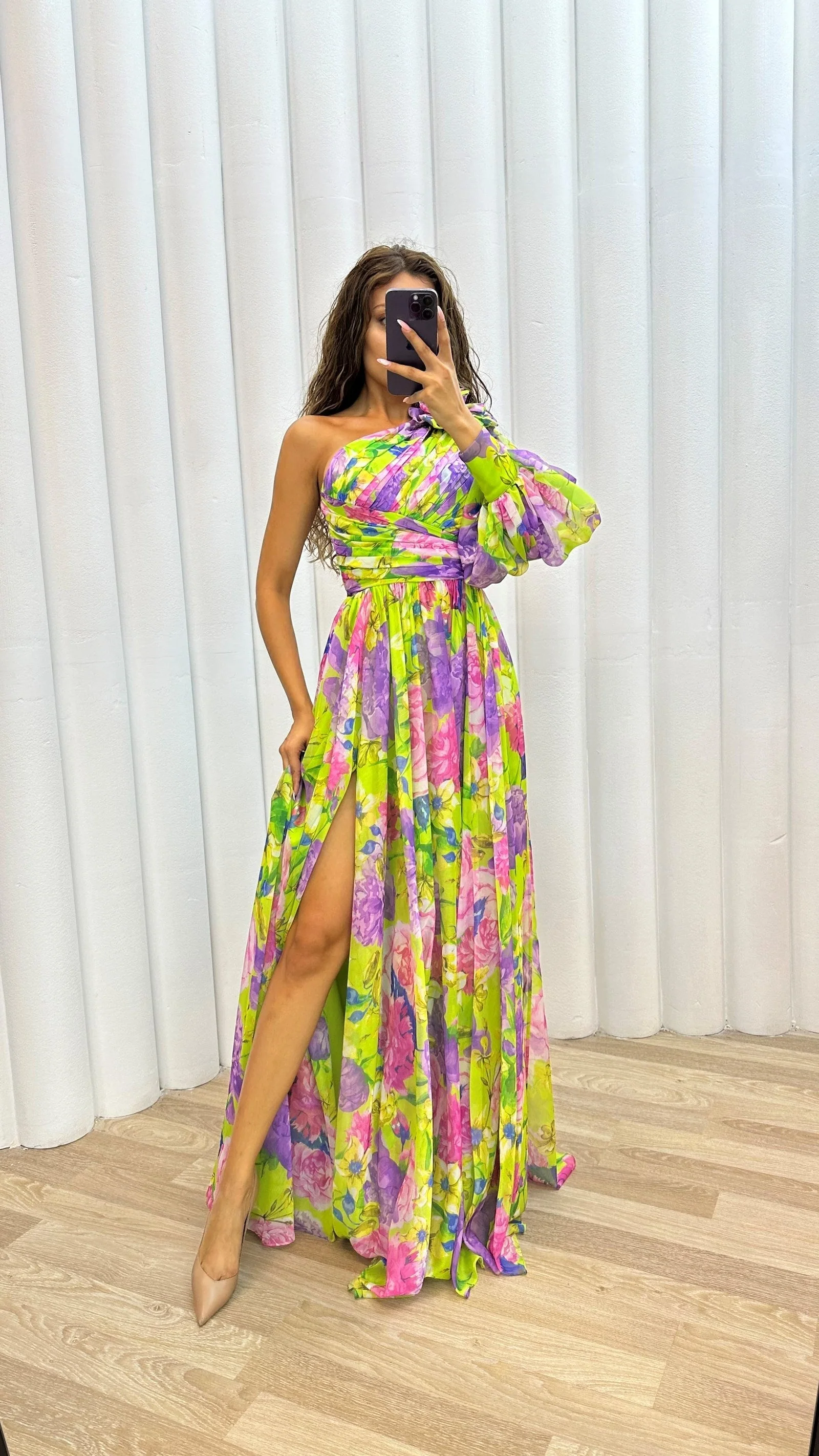 Tova | Floral One Shoulder Dress - Image 4