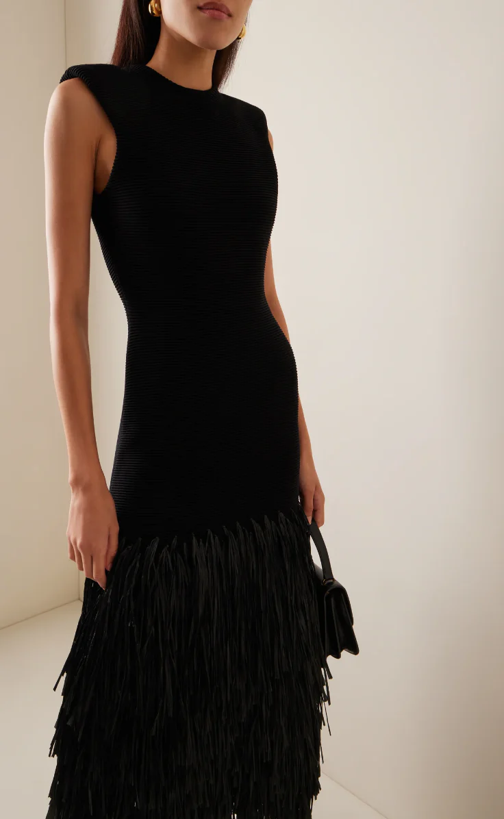 Vera | Rushes Midi Dress In Black - Image 2