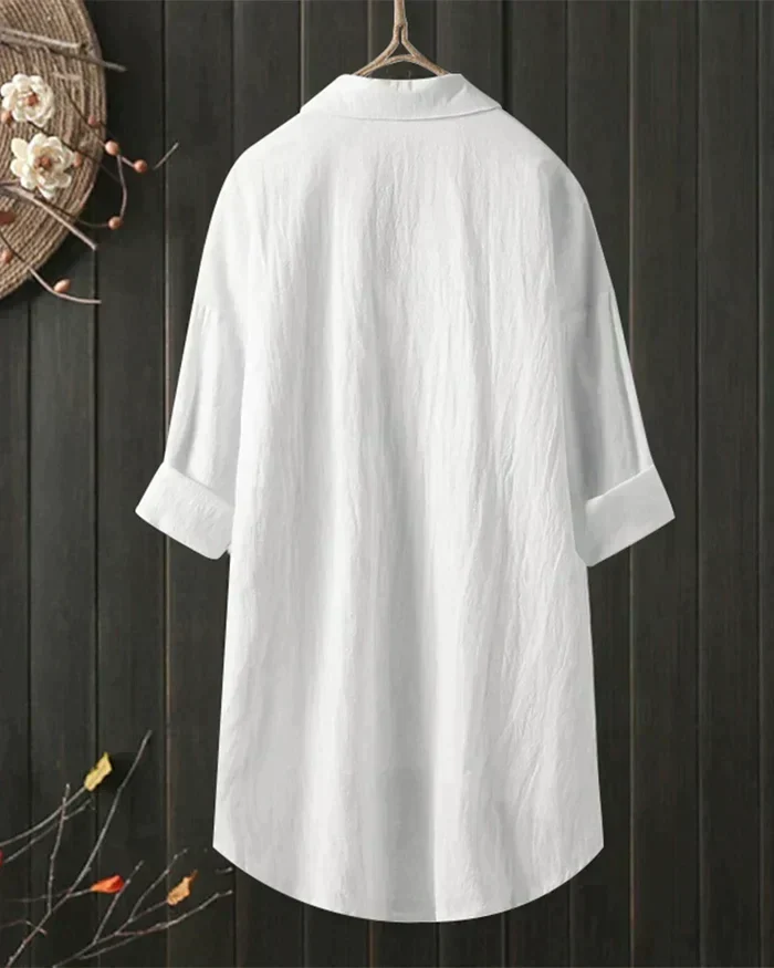 Willow | White Linen Blouse - Image 2