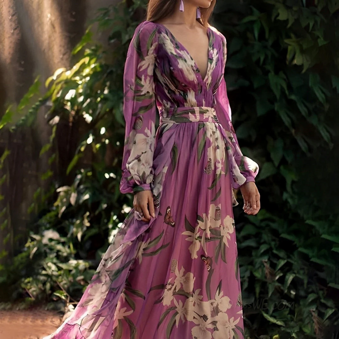 Zosia | Floral Chiffon Dress - Image 2