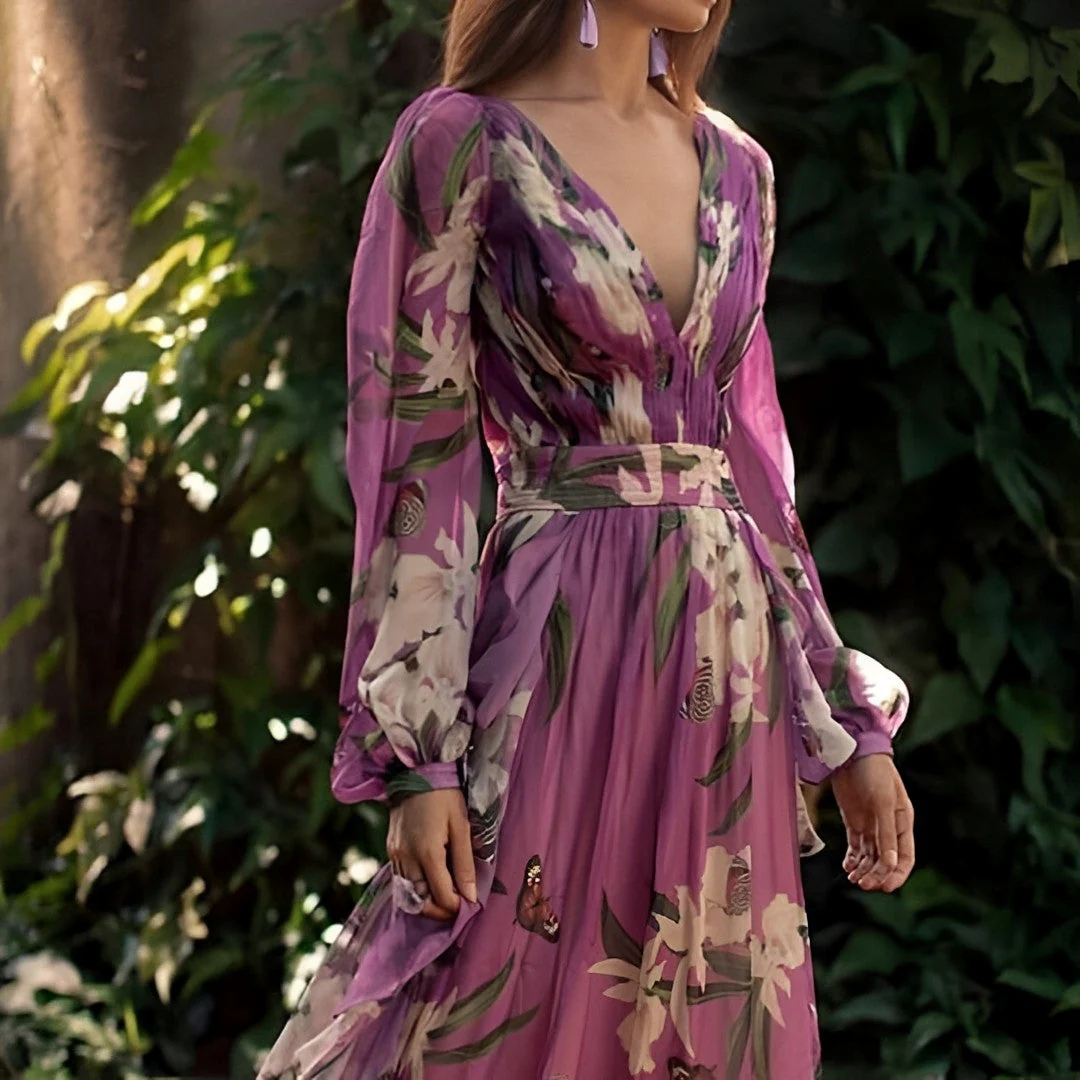Zosia | Floral Chiffon Dress - Image 3