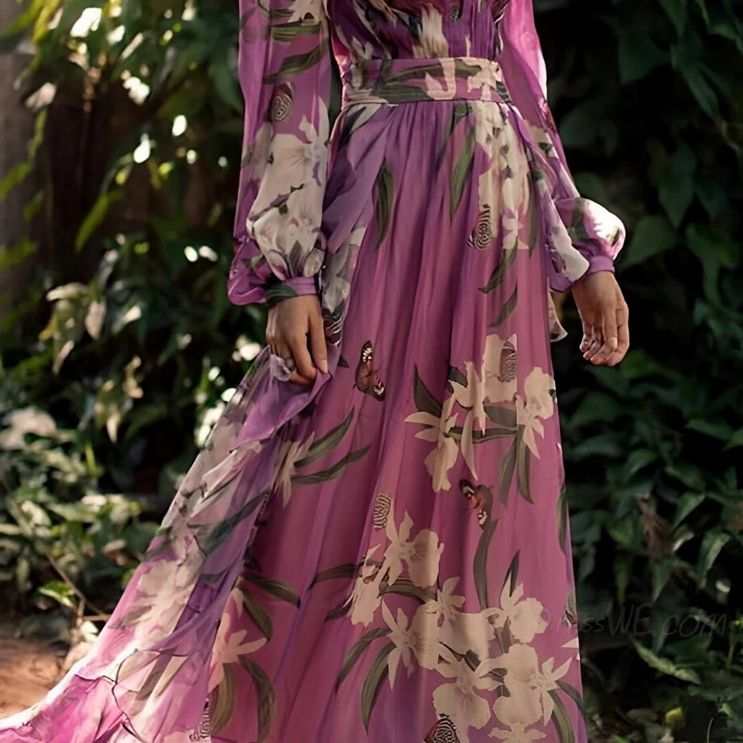 Zosia | Floral Chiffon Dress - Image 4